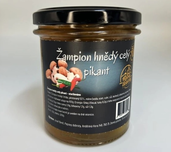 Žampion hnědý celý pikant 250 g