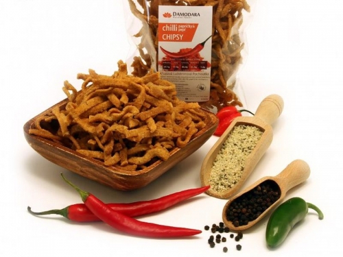 Luštěninové chipsy chilli Damodara